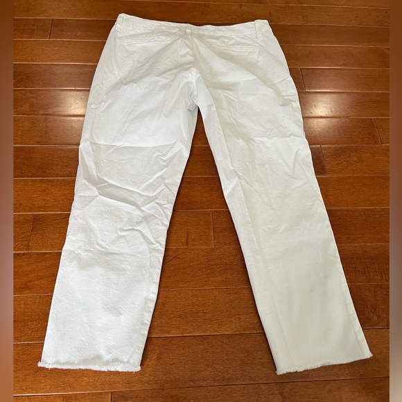 Frank & Eileen White Cotton Blend Cropped Wicklow Italian Chino Pants Sz. 10 - Picture 4 of 6